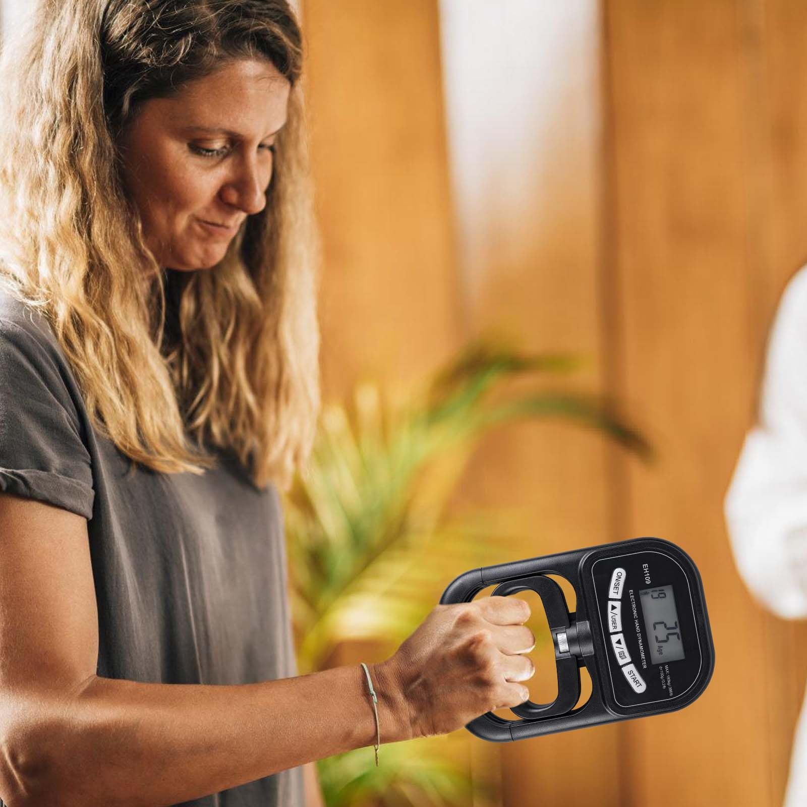 Dinamómetro digital LCD, probador de agarre Grip Strength Trainer negro