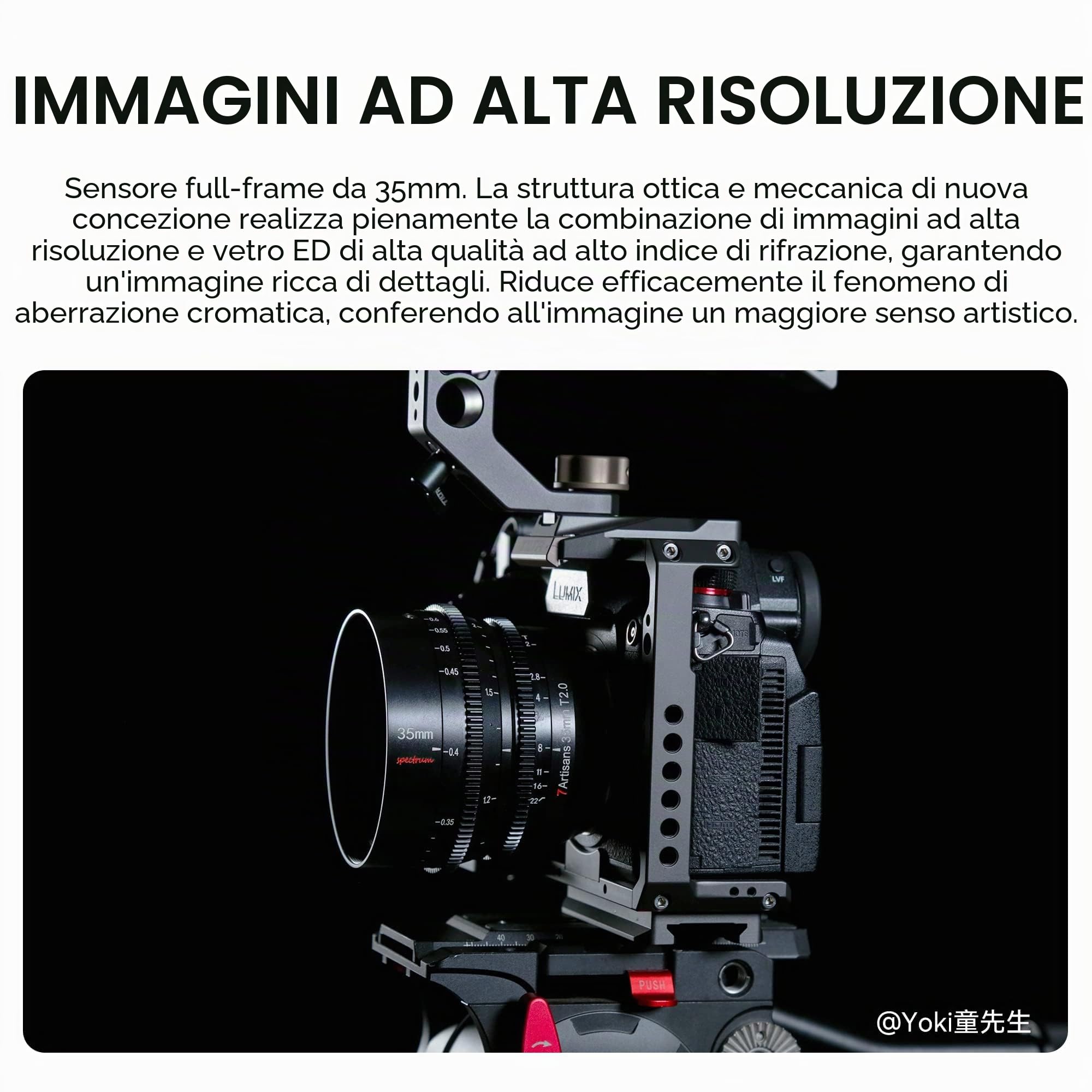 7artisans Obiettivo Cine Full Frame T2.0 da 35 mm con ampia apertura, compatibile con montaggio Canon R, messa a fuoco manuale, lente per cinema a bassa distorsione, fotocamere mirrorless per Canon R