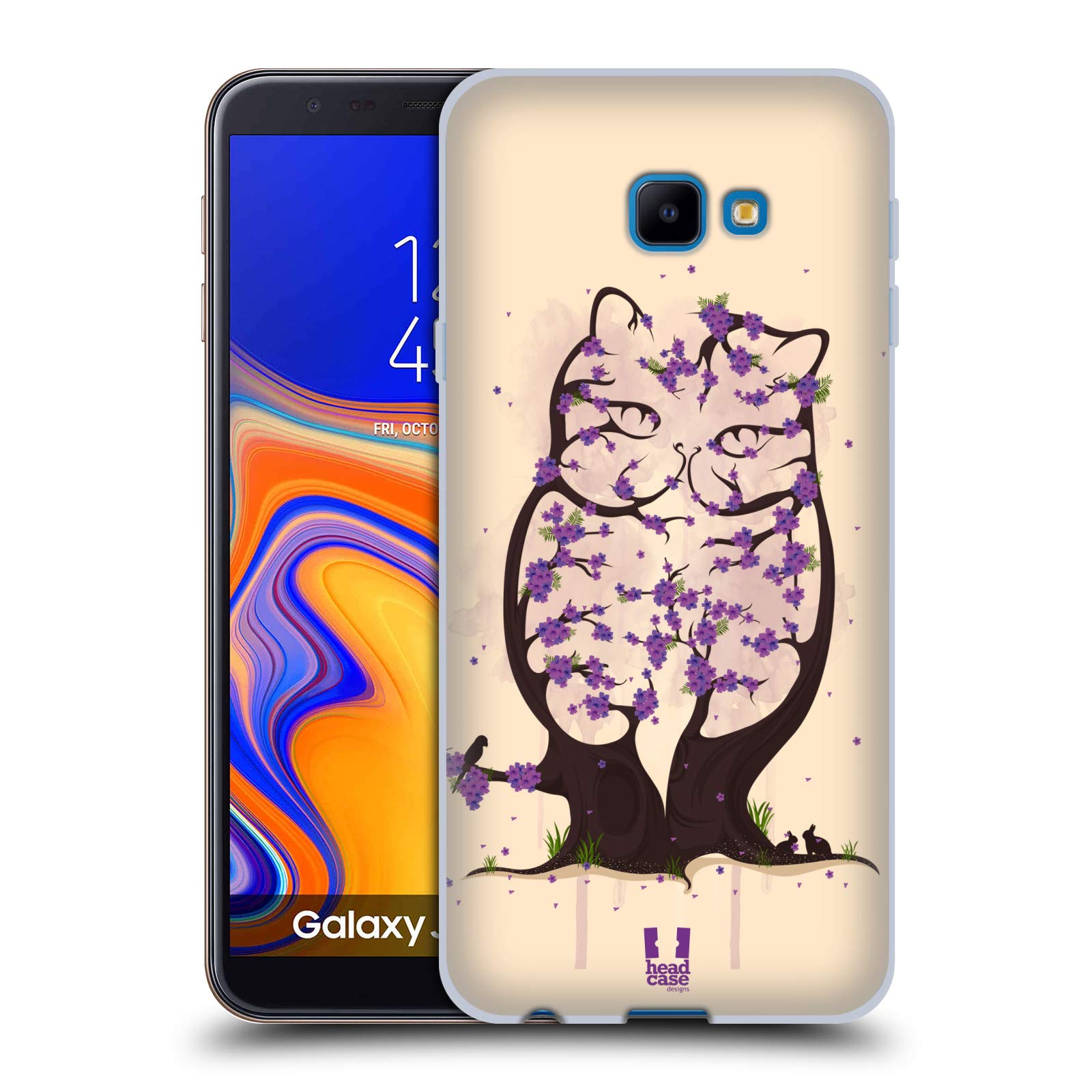 Head Case DesignsJacaranda Cat Wildlife In Bloom Soft Gel Case Compatible With Samsung Galaxy J4 Core