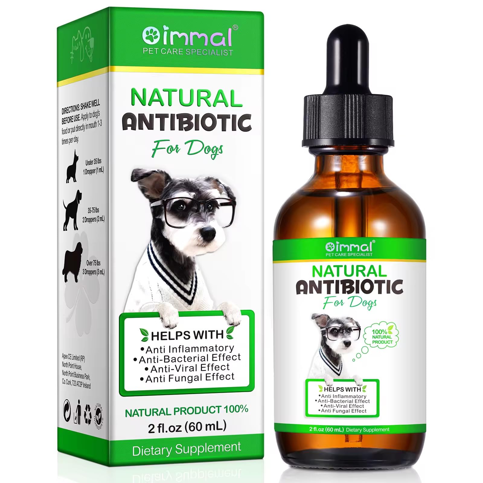 Dogs Antibiotics, Natural Antibiotics for Dogs Supports Immune Health, Itch Relief, Anti inflammatory, Kennel Cough