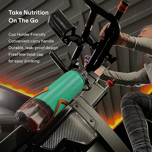 Miniatura 5 de Blueshift Sidekick - Botella de agua de acero inoxidable de 18 onzas, botella agitadora de proteínas, almacenamiento de polvo, incluye 6 suplementos