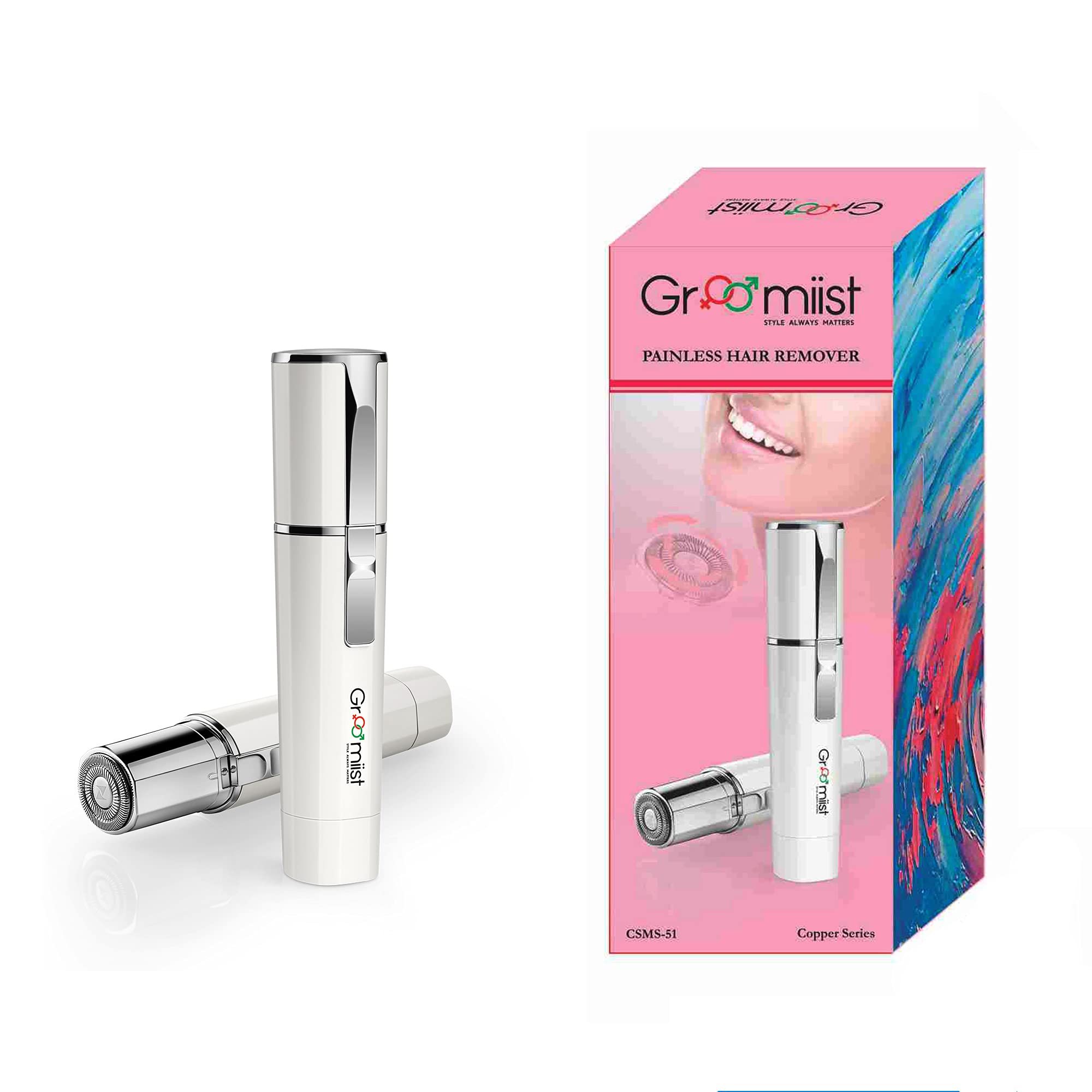 Groomiist Waterproof Painless Hair Remover Trimmer for Women | Leg | Arm| Face |Armpit |Bikini |Lower Leg | Body & Underarms | Easy to change Battery & Painless Trimmer | 1 Year Manufacture Warranty | Protect From Sore , Cuts, Redness, Stubble hair(C (B08KVWLQWC) Amazon Price History, Amazon Price Tracker