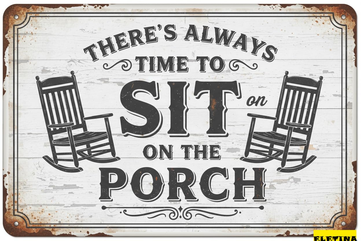 Vintage Metal Tin Sign for Porch Decor S- Outside Decor Porch S 8x12 Inch Private Property Decorative