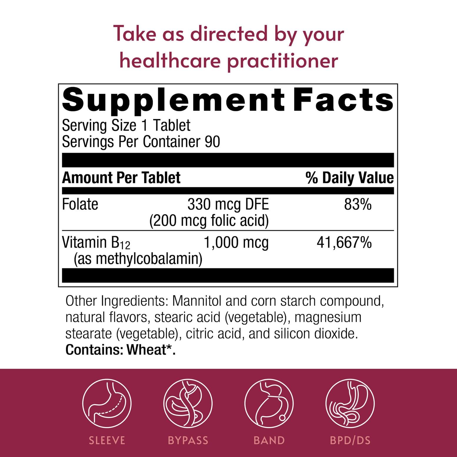 Bariatric Advantage B-12 Speedy Melts, Vitamin B12, Black Cherry, 90 Count — Amazon image 4