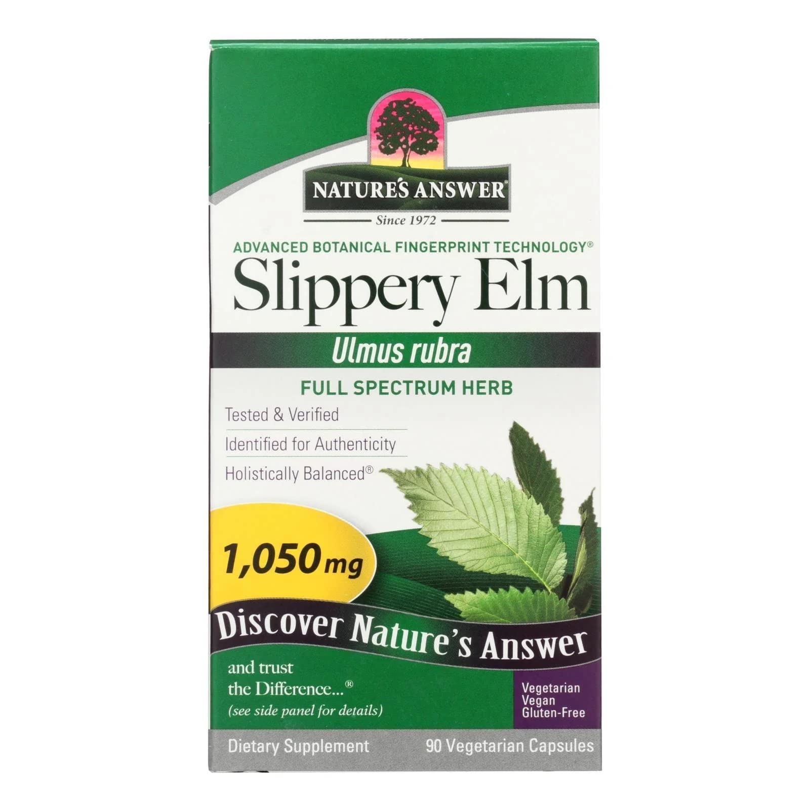 Nature's Answer Slippery Elm Bark Vegetarian Capsules Count 90
