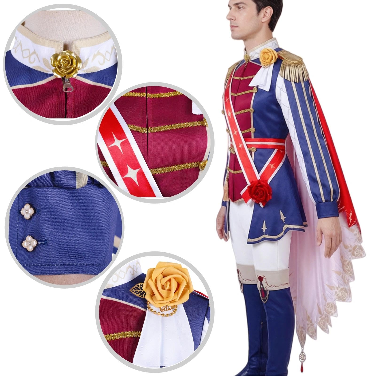 Halloween Kostüm für Erwachsene, Karneval Rollenspiel Cosplay Komplettset –Rose Kingdom Stil