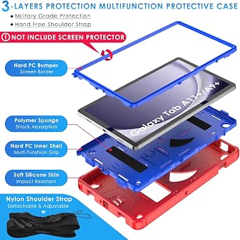 DETUOSI Shockproof Case for Samsung Galaxy Tab A11+ Plus / A9+ 11 Inch