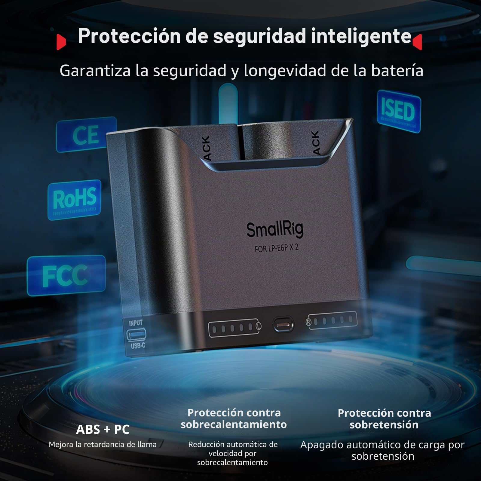 SmallRig Cargador de batería para cámara LP-E6P 5490