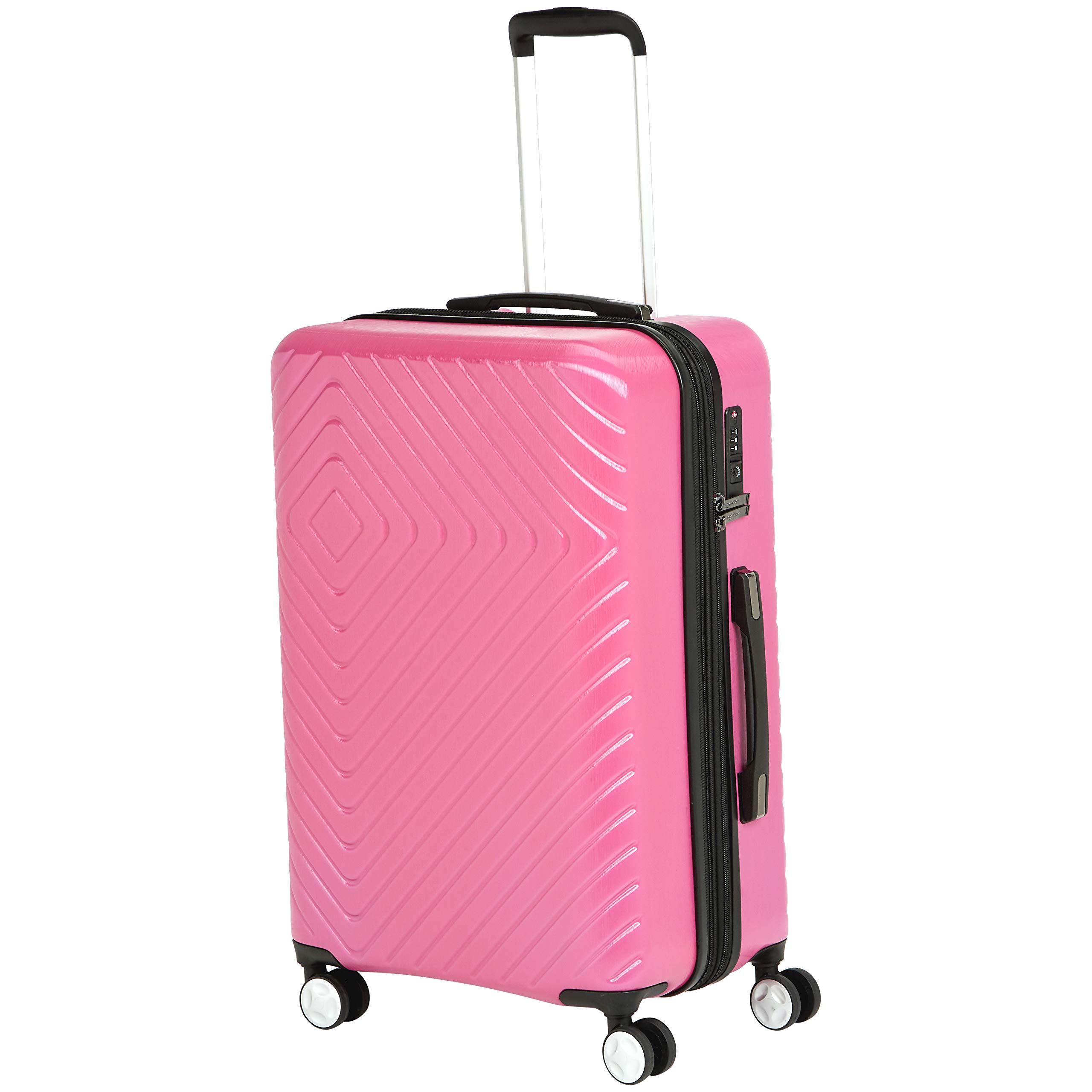 Amazon Basics Valise à motif géométrique 68 cm, Rose
