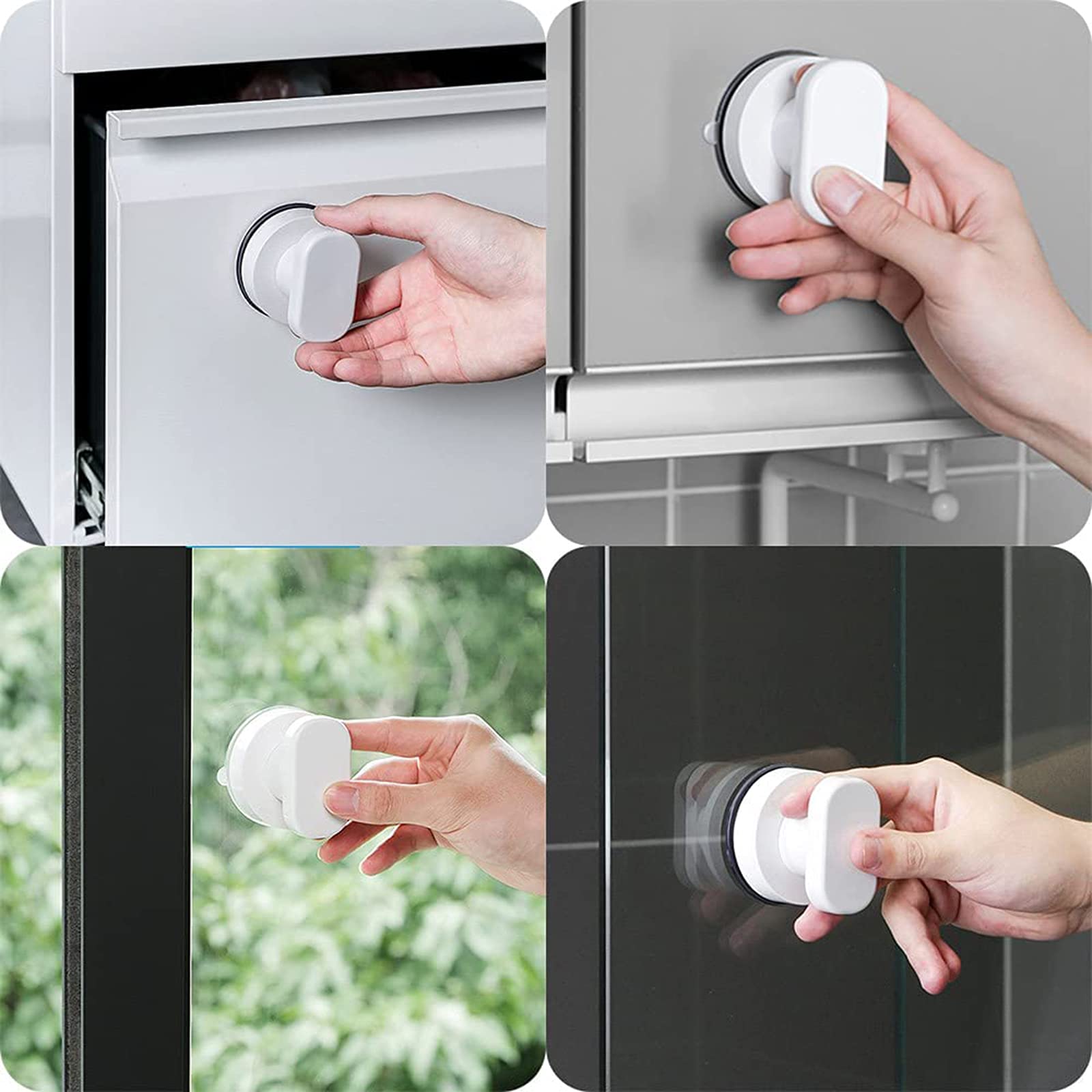 Maniglie A Ventosa TDDL 2 Pezzi - Per Vetro, Specchi E Mobili, Con Pulsante Di Sgancio - Foto 2