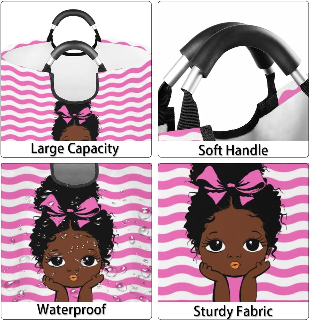 Personalized Laundry Basket with Handles, Custom Laundry Hamper with Name for Bathroom, Dirty Clothes Storage Basket Gifts for Men Women Boys Girls - Princess Girl