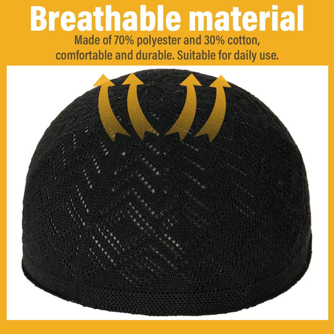 Cappelli da uomo, cappello musulmano turco, cappello musulmano musulmano, cappello nero musulmano, regali islamici Ramadan Eid