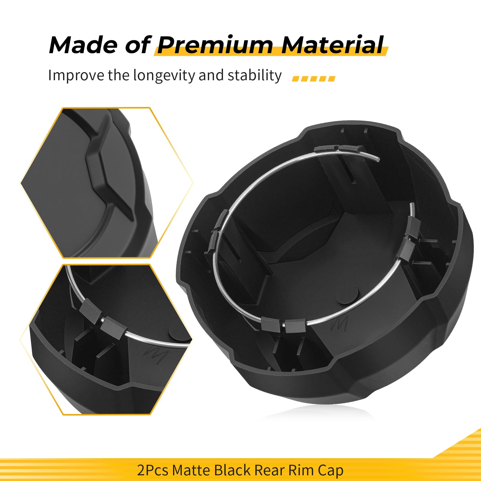 Amazon.com: M MATI 2Pcs Matte Black Rear Rim Cap for Polaris
