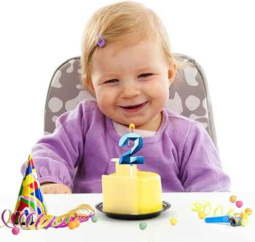 Miniatura 10 de BLUE TOP Velas de cumpleaños de 2 pulgadas, diseño 3D, velas de cumpleaños para tartas, decoración de pastel para niños, adultos, fiestas,