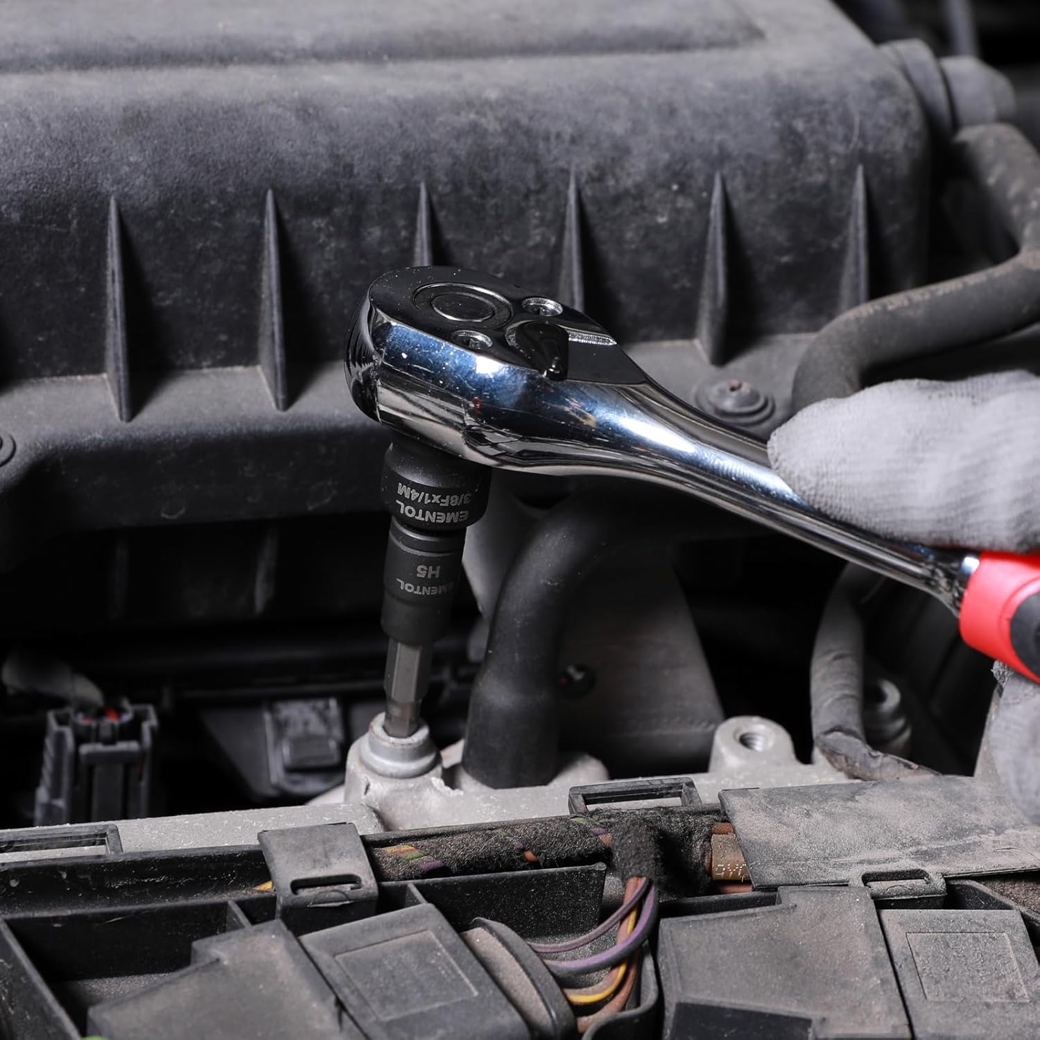 EMENTOL 38PCS 1/4" 3/8" 1/2" Drive Allen Hex Bit Socket Set, SAE/Metric, Includes Power Drill Adapter, Socket Adapters, 2mm - 19mm, 5/64" - 3/4"