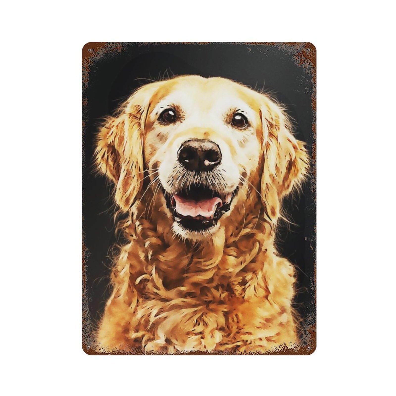Dog 15.7"x11.8" Retro Metal Sign, Industrial Home Decor for Office, Studio And Wall Decor