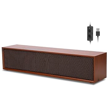 Bluetoothスピーカー PC サウンドバー 木製 マイク内蔵 ワイヤレス Amazon.co.jp: Bluetoothスピーカー PC サウンドバー 木製