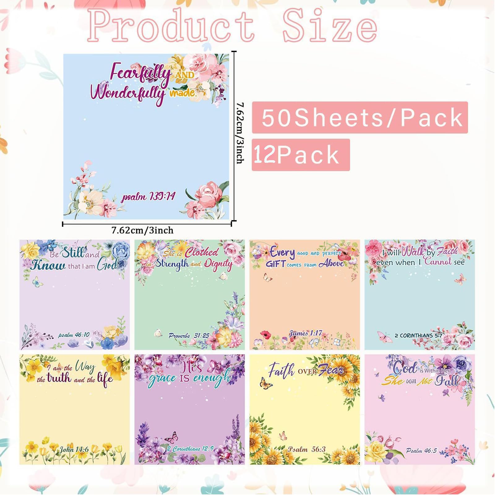 Yrmysrx Christian Bible Party Stationery Gifts Set including Verse Sticky Note Ballpoint Pens Bookmarks and Goodie Bags for Christian Jesus Themed Party Supplies Decorations Religious Gift - Image 3