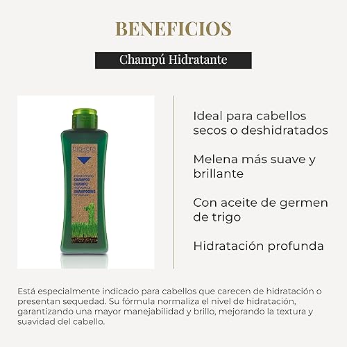 Miniatura 3 de SALERM Biokera Natura Champú Hidratante Unisex, 10.8 onzas