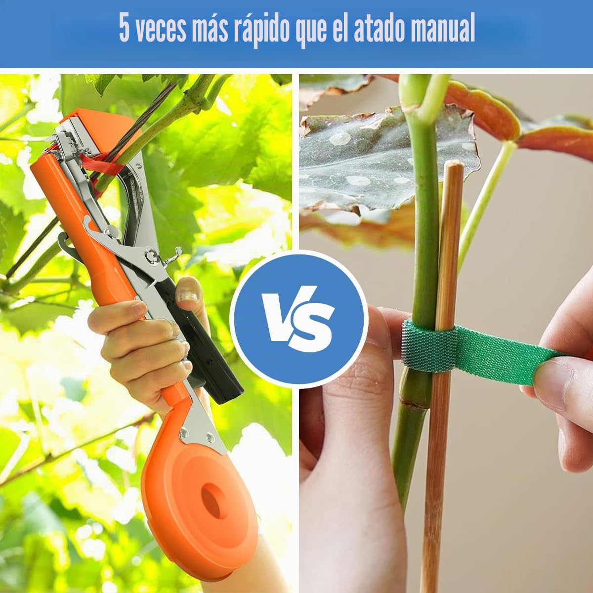 Maquina Atadora de Tomates, Herramienta de Cinta de Jardín para Viñedo Pepino UVA Fruta Flores Vegetales, Naranja