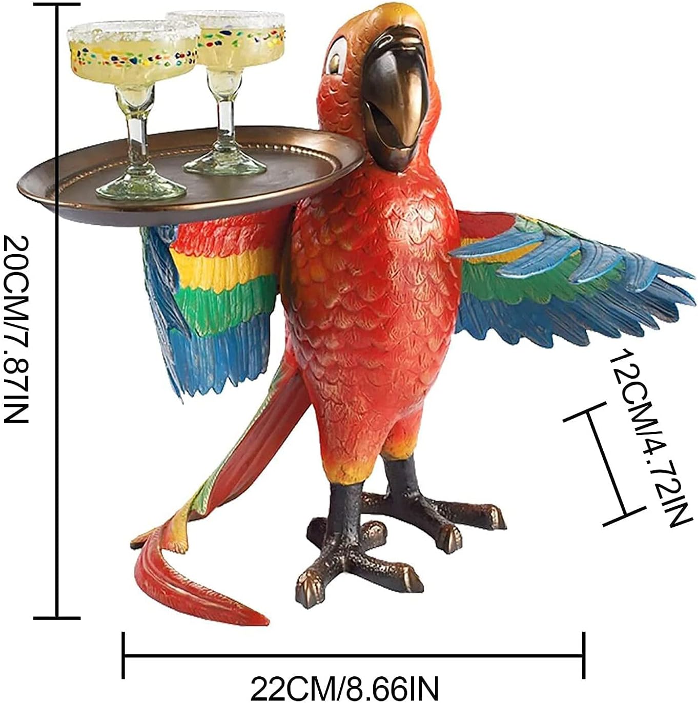Amazon Co Jp ドリンクサービングオウムバトラー オウムバトラースタチューバードドリンクサービング テーブルバートロピカルオウムサーバー オウムスタチュートレイ 動物サイドテーブル彫刻 家庭 オフィス 工芸品 色 B Fweoofn ホーム キッチン