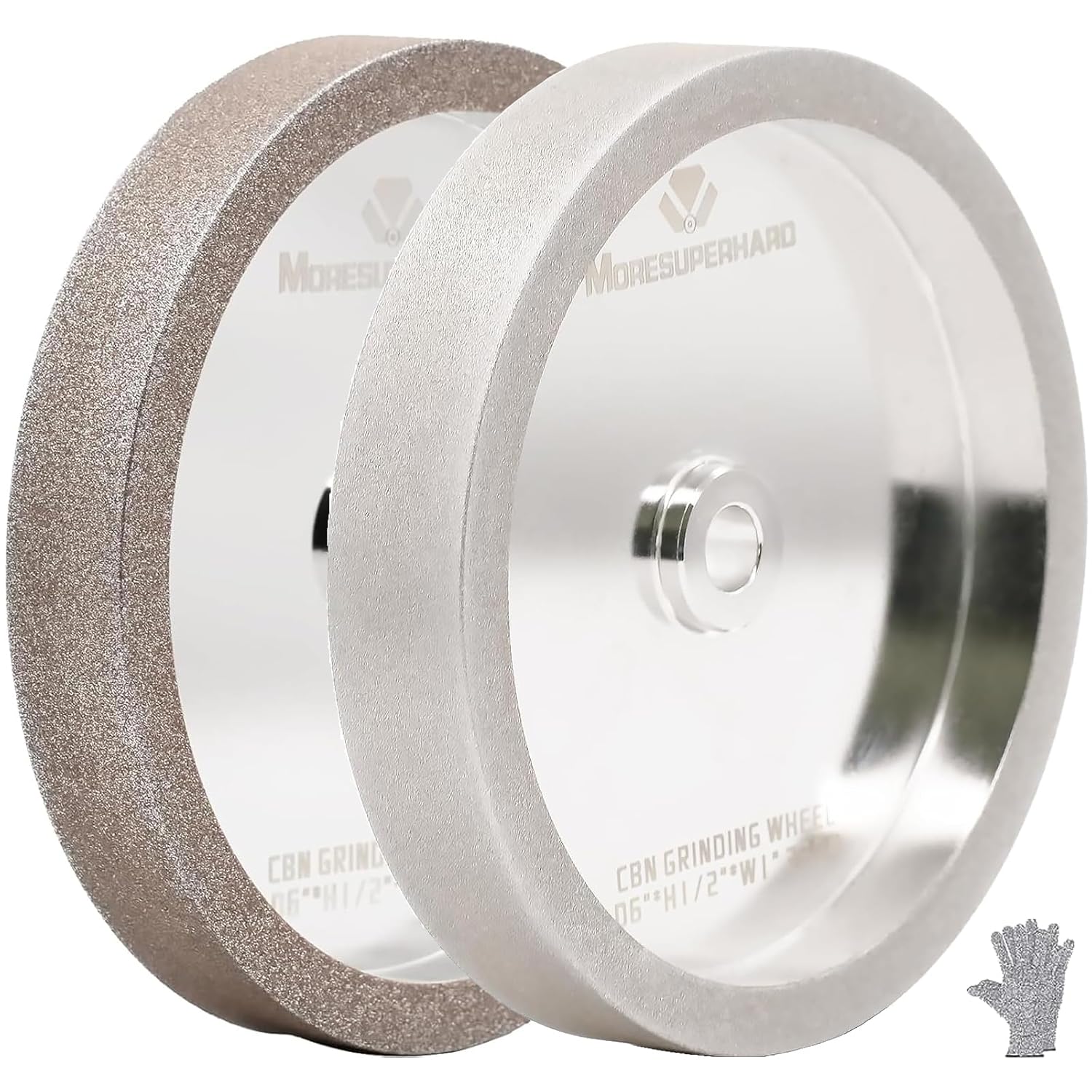 CBN Grinding Wheel 6 inch 80&320 Grit,1/2" Bore,1" Wide,for All Kinds of 6 inch Bench Grinders,for Sharpening High Speed Steel Tools WoodTurining Tools