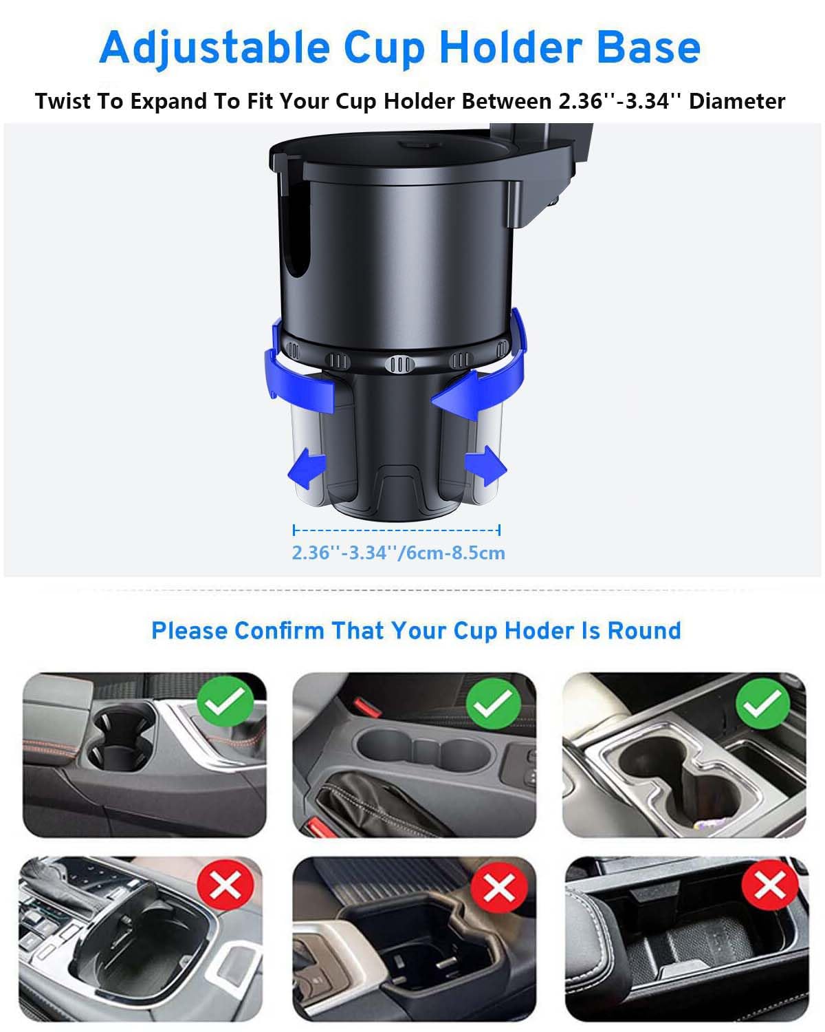 2-in-1 Bekerhouder Voor In De Auto, Multifunctionele Dubbele Bekerhouder Expander 360 Draaibare Basis Stabiele Bekerhouder Past Op De Meeste Flessen En Bekers 2-in-1 Bekerhouder Voor In De Auto, Multifunctionele Dubbele Bekerhouder Expander 360 Draaibare Basis Stabiele Bekerhouder Past Op De Meeste Flessen En Bekers