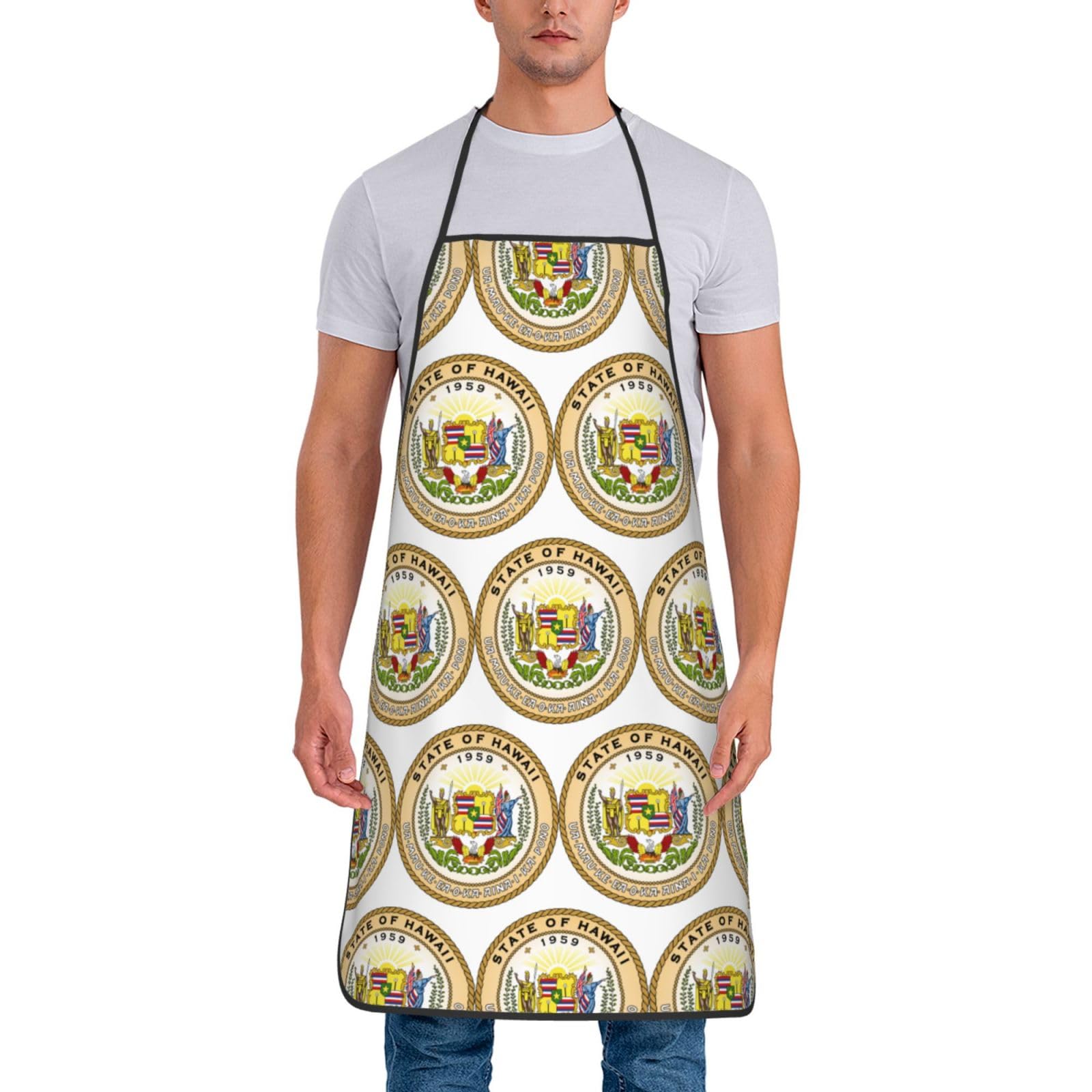 Tablier de cuisine unisexe avec emblème national de l'Illinois, doux et confortable pour homme et femme