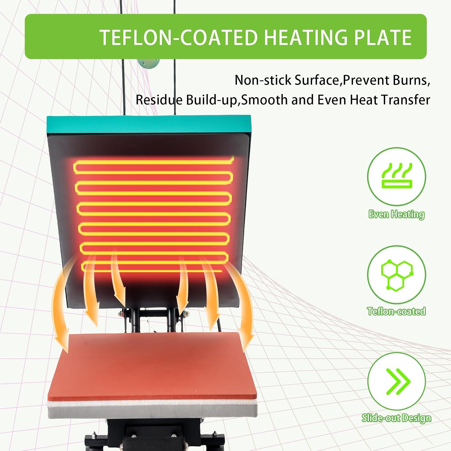16x24 Heat Press Machine, Slide-Out Semi-Automatic T Shirt Press Machine, Sublimation Heat Transfer Printer for T-Shirts, Ceramics,Bags, Cushion (16x24 Green Auto Open)