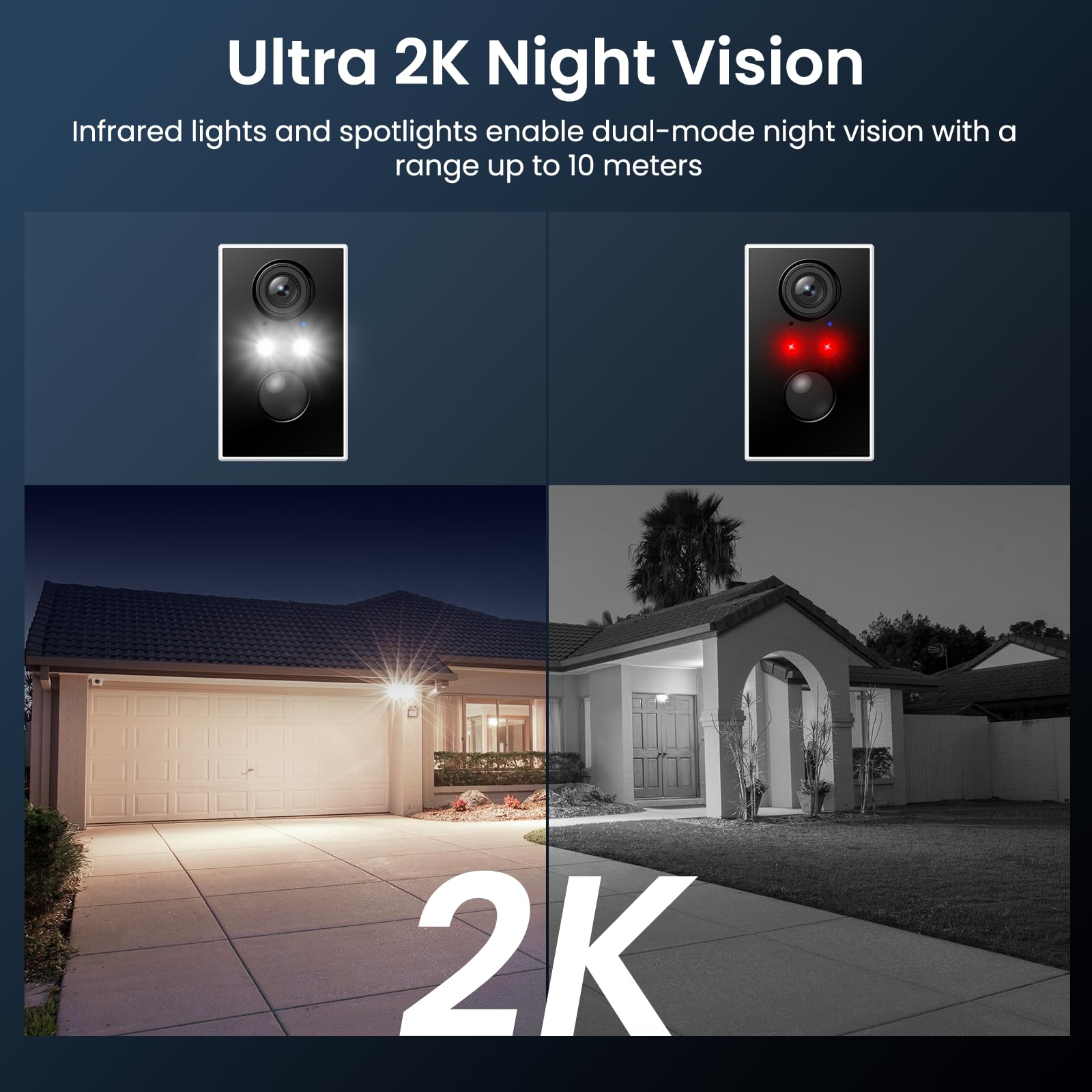 wansview Camara Vigilancia WiFi Exterior Solar - 2K Camaras Vigilancia Domicilio WiFi 2.4G hz Seguridad sin Cable con Batería, PIR Sirena, Visión Nocturna Color, IP65
