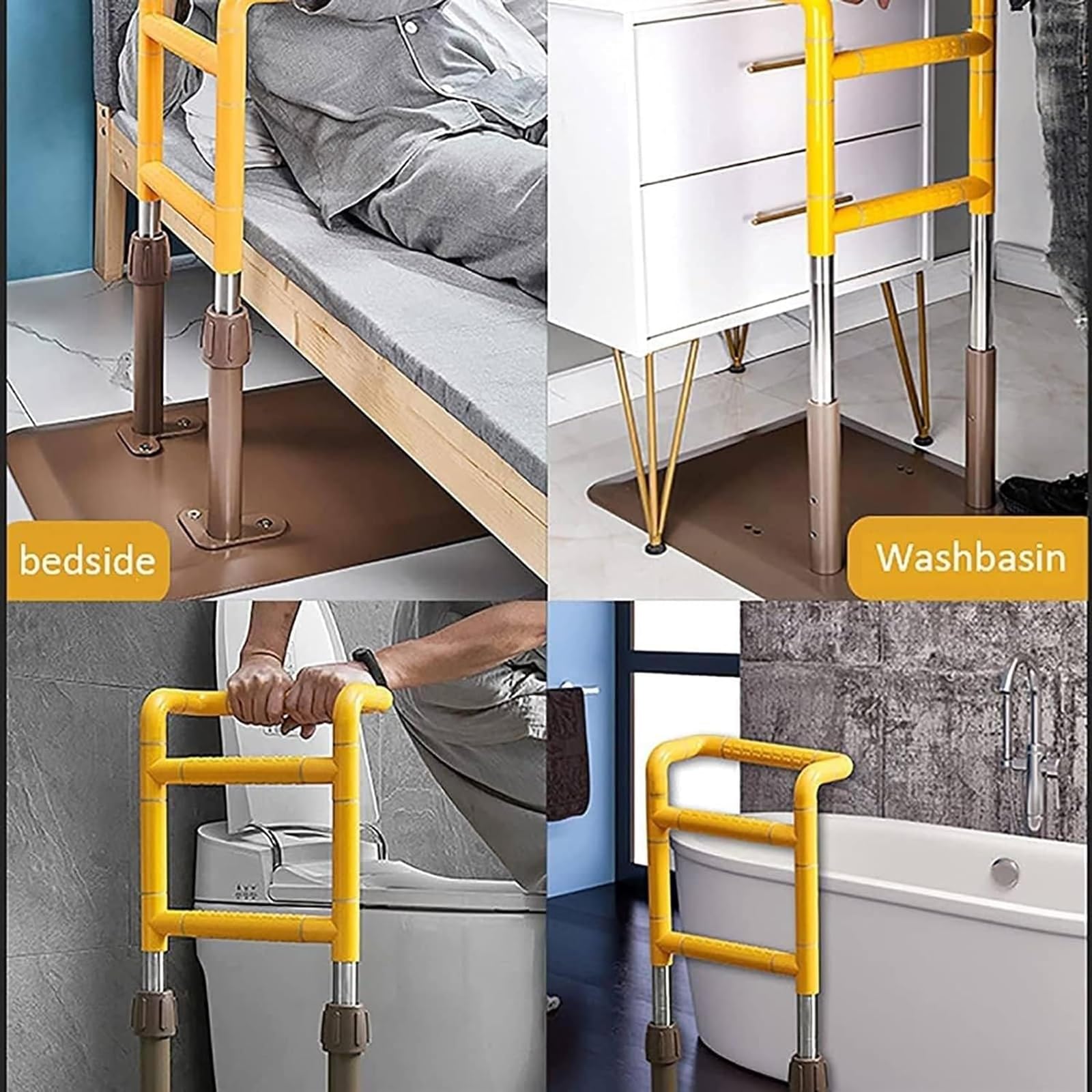 McbeAn Bastone da Letto Stand Assist, Sponde da Letto per Anziani in Piedi per Carichi Pesanti, Altezza Regolabile E Facile da Spostare, Struttura Stabile, Adatta per Anziani Seduti in Piedi