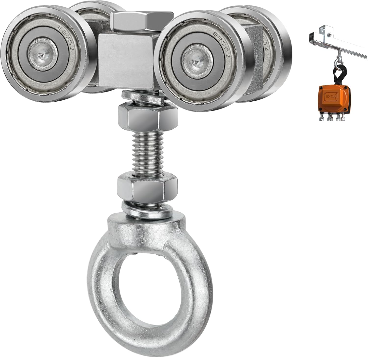 Amazon.com: 4 Wheel Trolley for Hoist Compatible Unistrut 1-5/8" W or ...