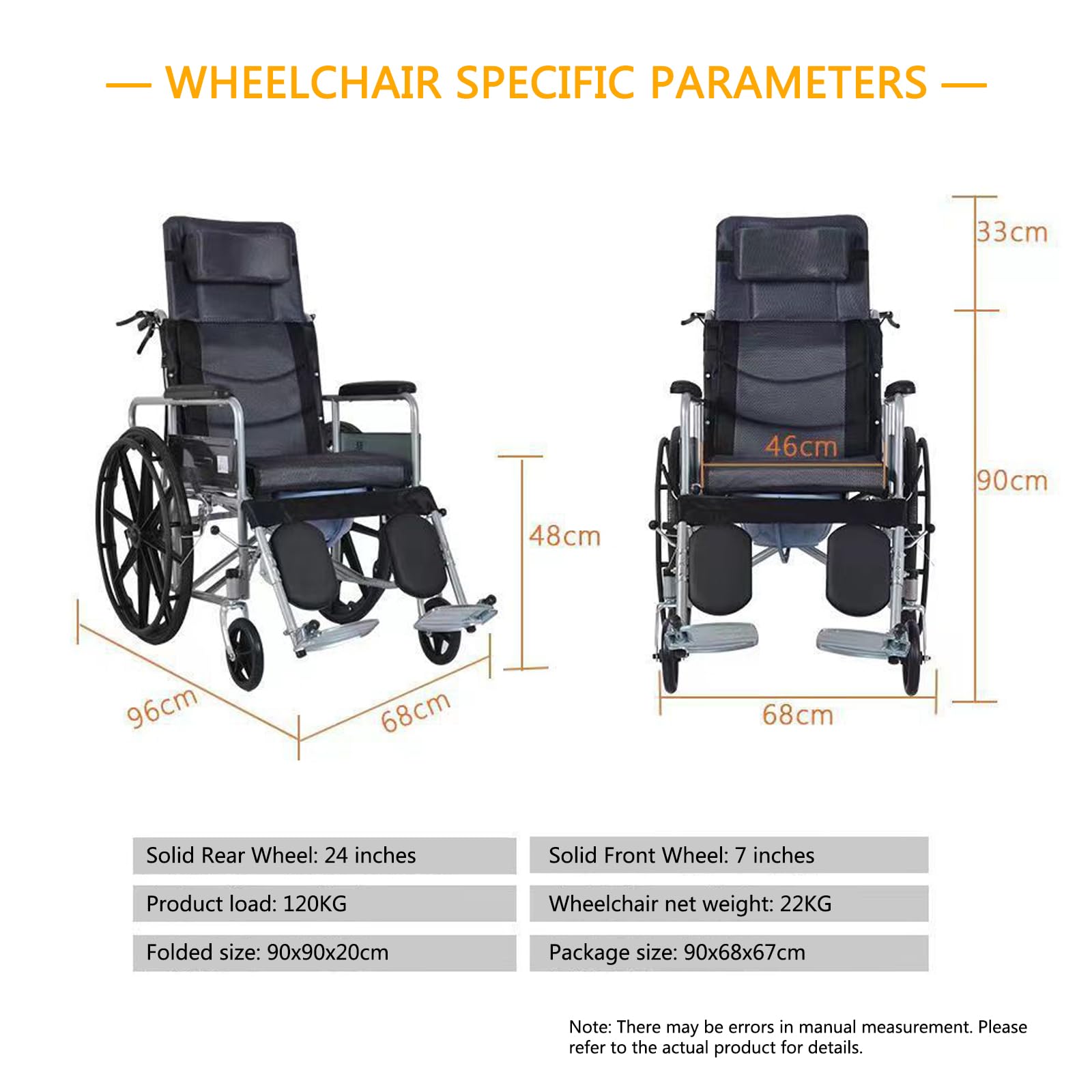 ITALS Carrozzina per Disabili Autospinta,Sedia a rotelle,Pieghevole,Schienale Ribaltabile,Cintura di Sicurezza, Pedane Estraibili,per Anziani e Disabili con Braccioli Ribaltabili A