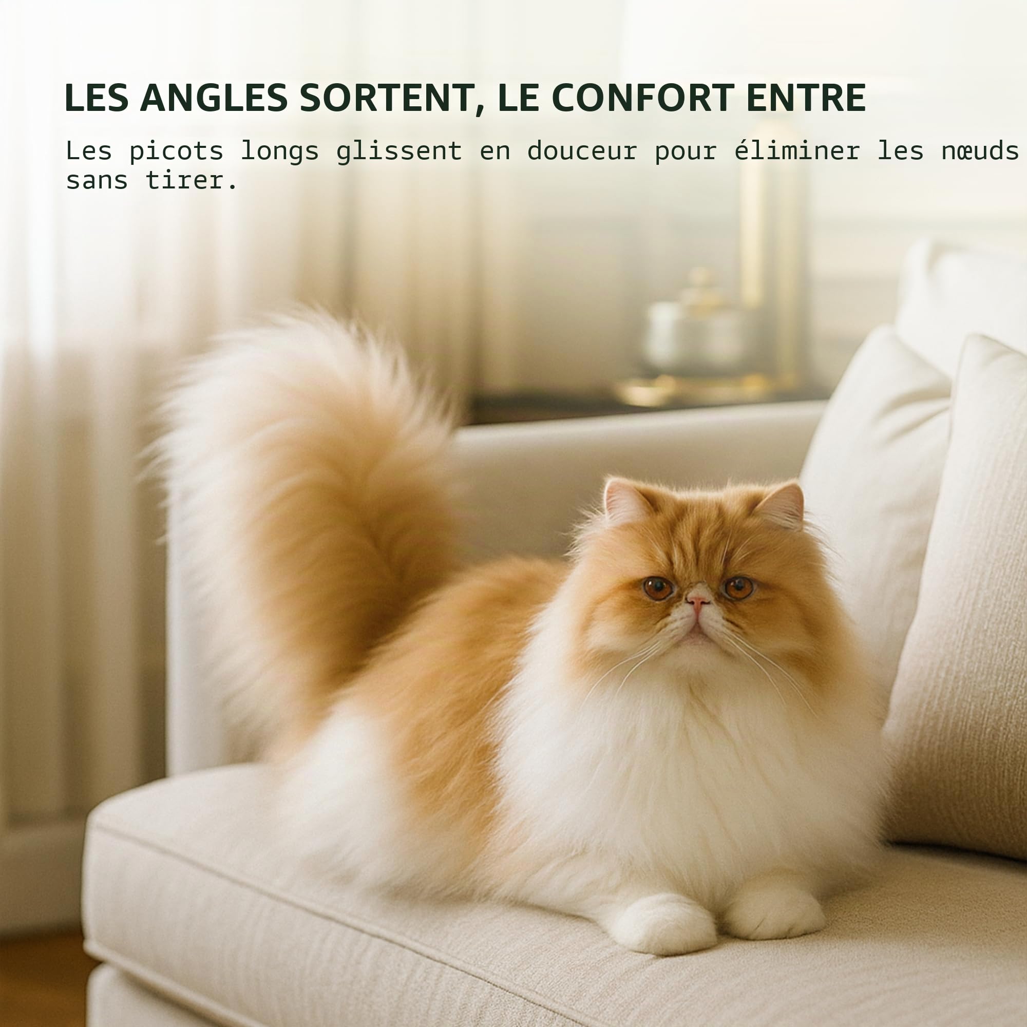 Brosse ovale pour animal domestique avec longues épingles