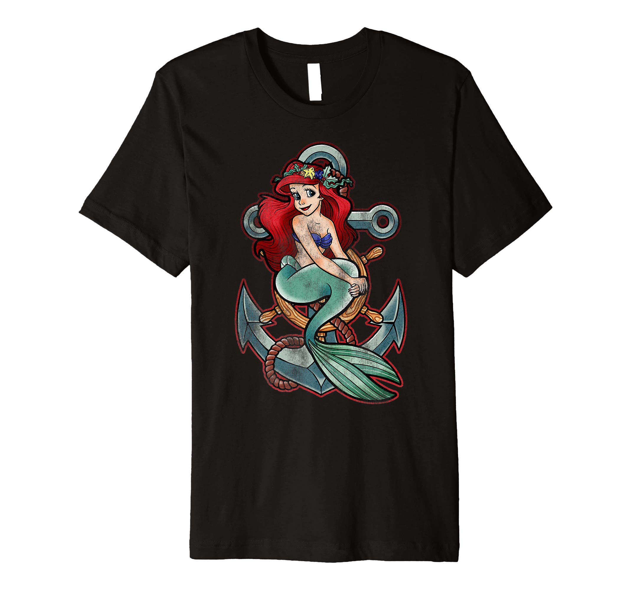 DisneyLittle Mermaid Tattoo Anchor Pose Graphic T-Shirt T-ShirtOEKO-TEX STANDARD 100