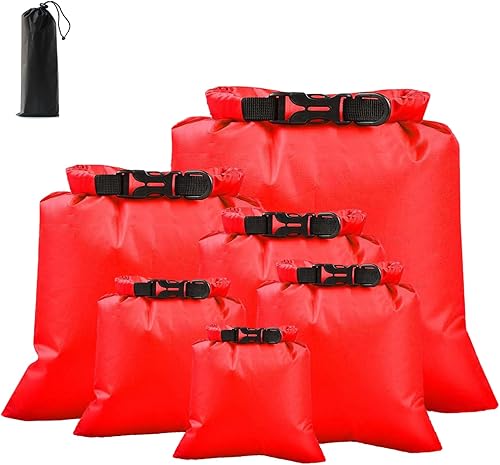 Vista 10 de 6 bolsas secas impermeables, bolsas secas ligeras para kayak, impermeables, bolsa impermeable al aire libre para kayak, senderismo, canotaje, 6