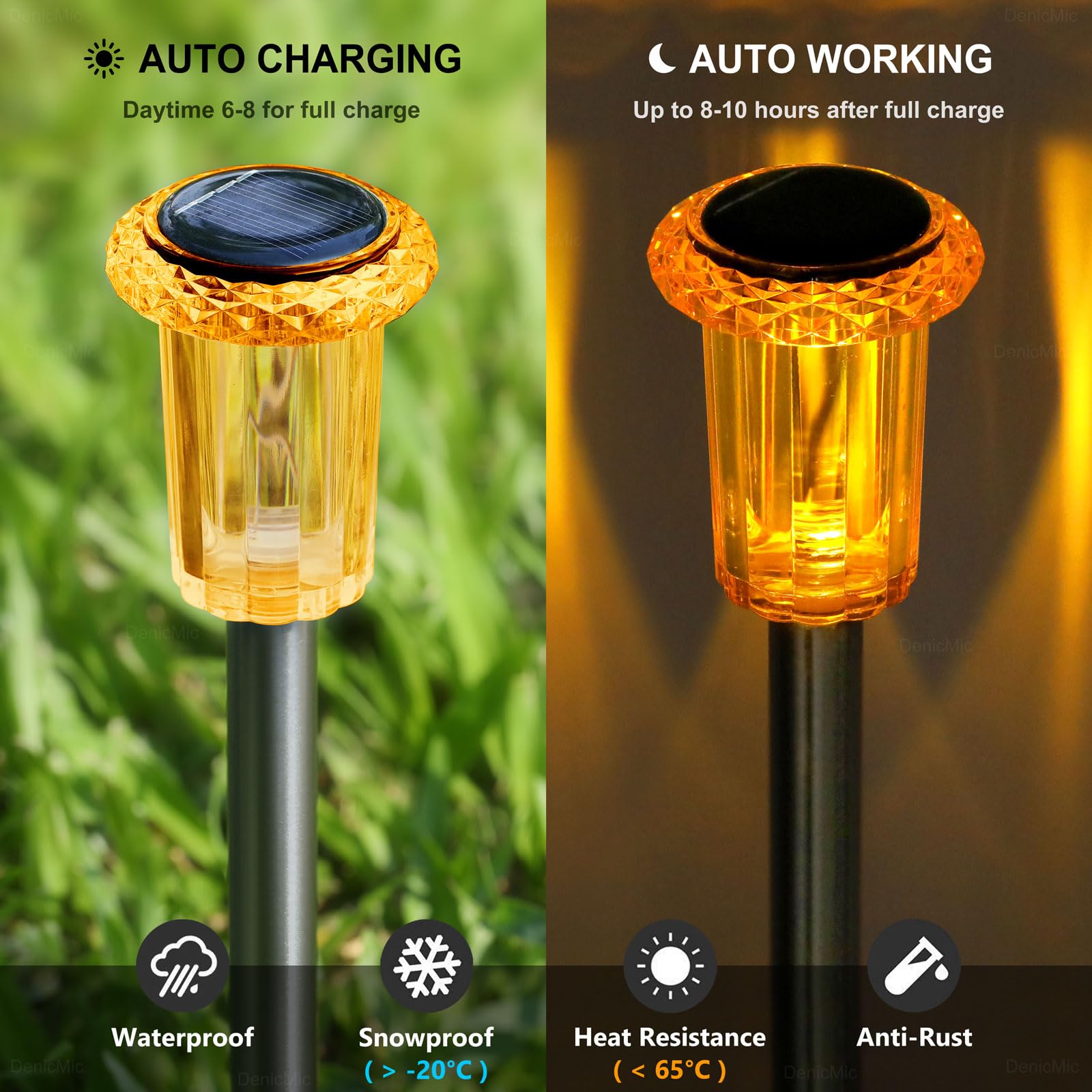 DenicMic Solar Halloween Lights Outdoor 10 Pack Fall Decorations for Home view 4