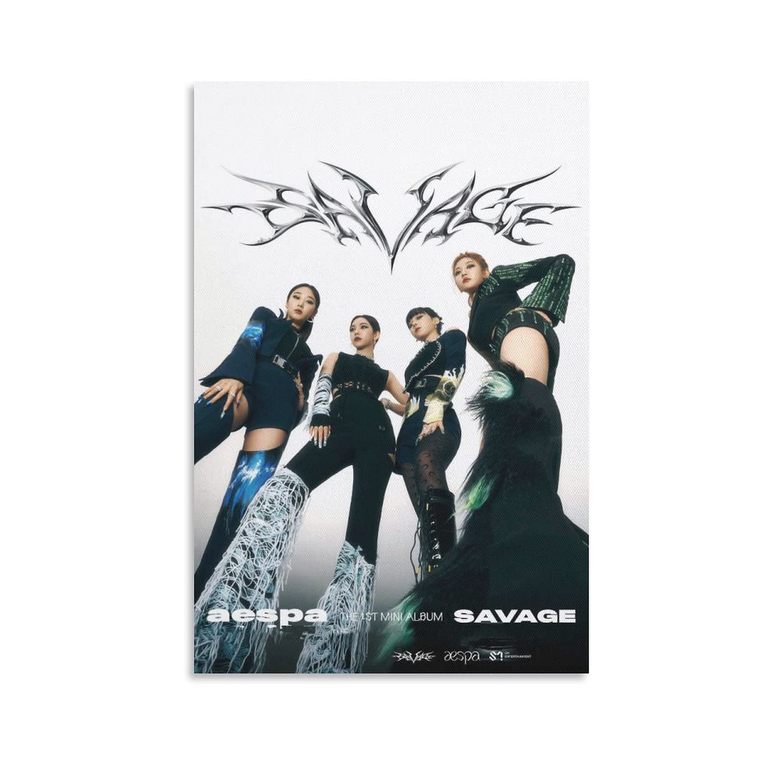 yoggoo Star Aespa Kpop Savage Teaser Hallucination Quest Members Collection Karina Ningning Winter Giselle HD Print on Canvas Painting Wall Art for Living Room Decor Boy Gift 12x18inch(30x45cm)