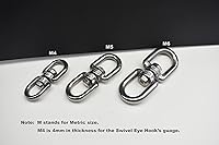 Vista 3 de Gancho giratorio de acero inoxidable 304 M4 de doble extremo para ojo, cadena de ojo y ojo, anillo de grillete para colgar, 6