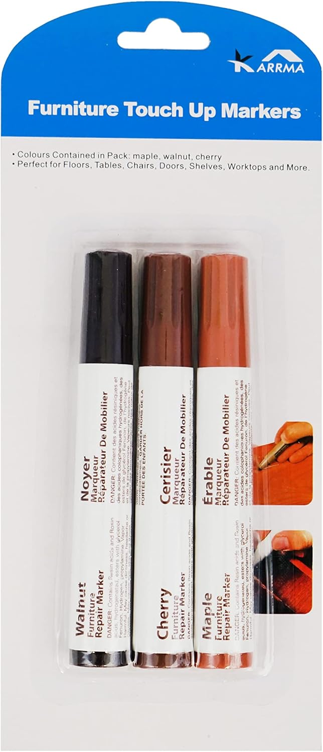 KARRMA. Furniture Touch Up Markers Set of 3 Wood Scratch Repair