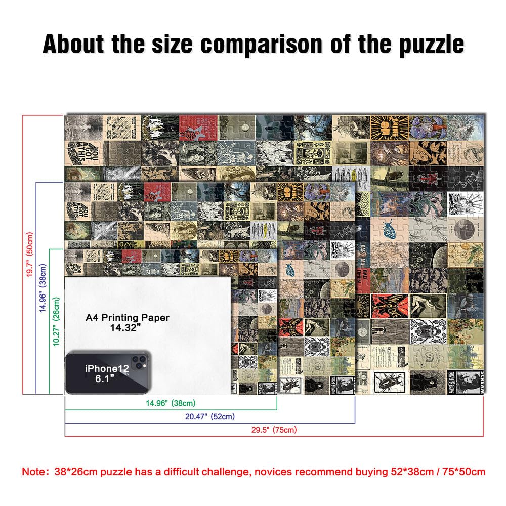 Impossible Affiche d'art rétro en mosaïque Puzzle 2000 pièces pour Adolescents 70x100cm Cadeaux pour Les Amis et la Famille Convient aux Personnes de Plus de 14 Ans