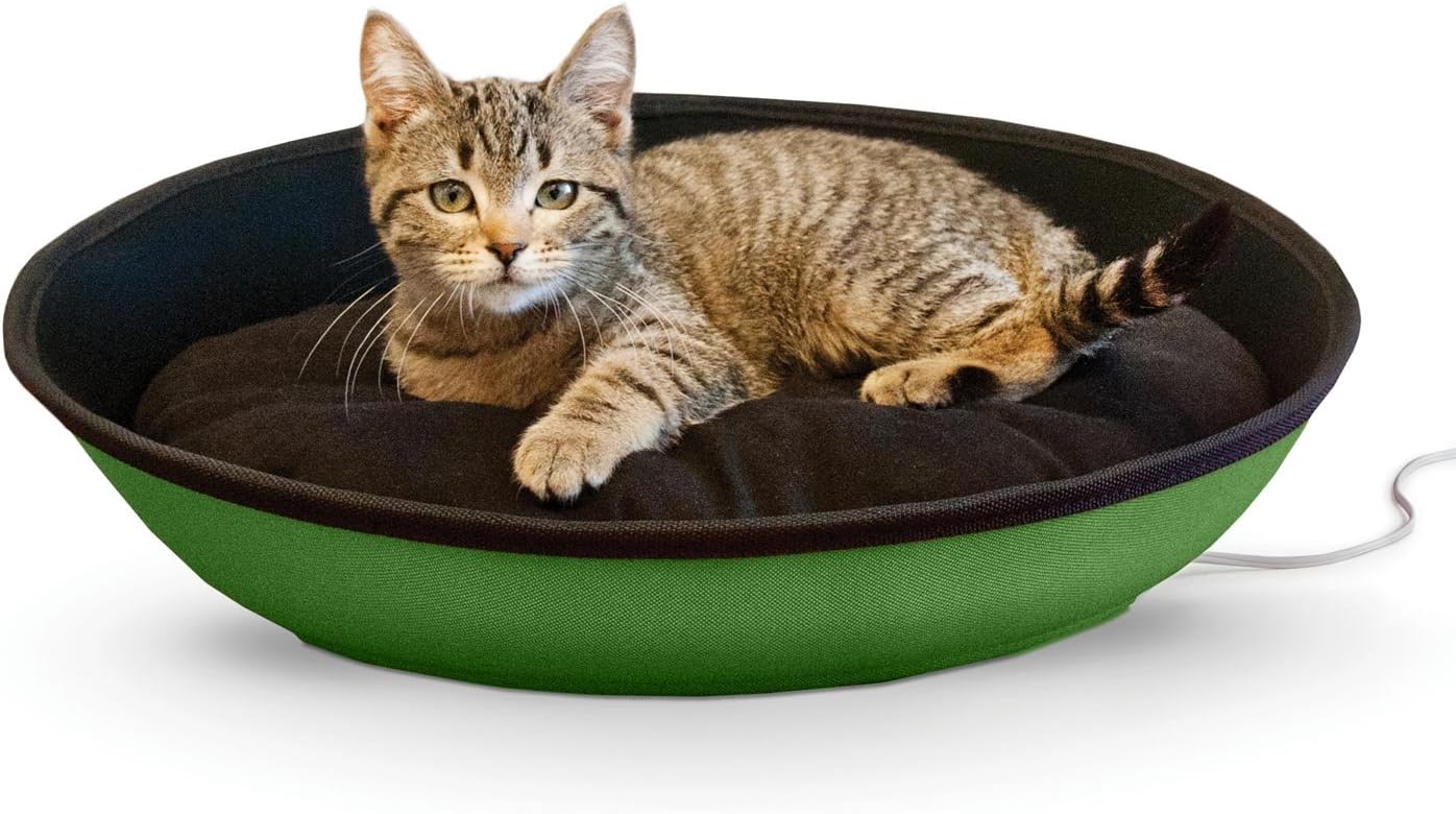 K&H Pet Products Thermo-Mod Sleeper Heated Pet Bed Small Green/Black 18.5" x 14" 4W