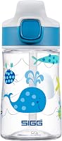 Sticlă pentru copii SIGG Miracle Ocean din Tritan cu pai – etanșă, fără BPA, lavabilă în mașina de spălat vase, cu animale marine albastre – 0,35 L 1