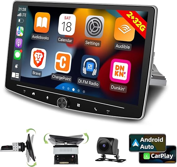 [2G+32G] 10 inch Android 11 Single Din Touch Screen Car