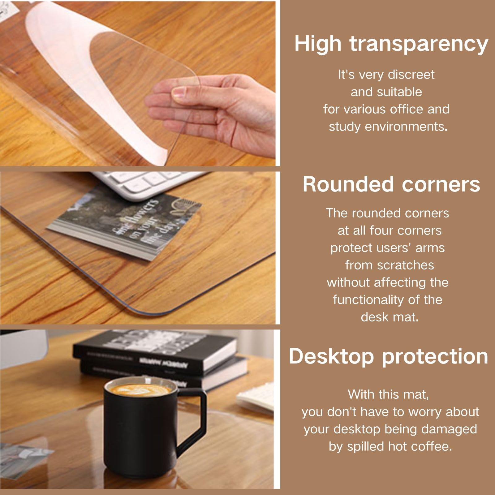 Wasserdichte Schreibtisch Unterlage Transparent, PVC-Tischschutz Unterlage Für Büro Und Zuhause 1.5mm，Schreibunterlage Durchsichtig，Tischschutz Unterlages，Für Büro, Zuhause(160cm x 240cm)