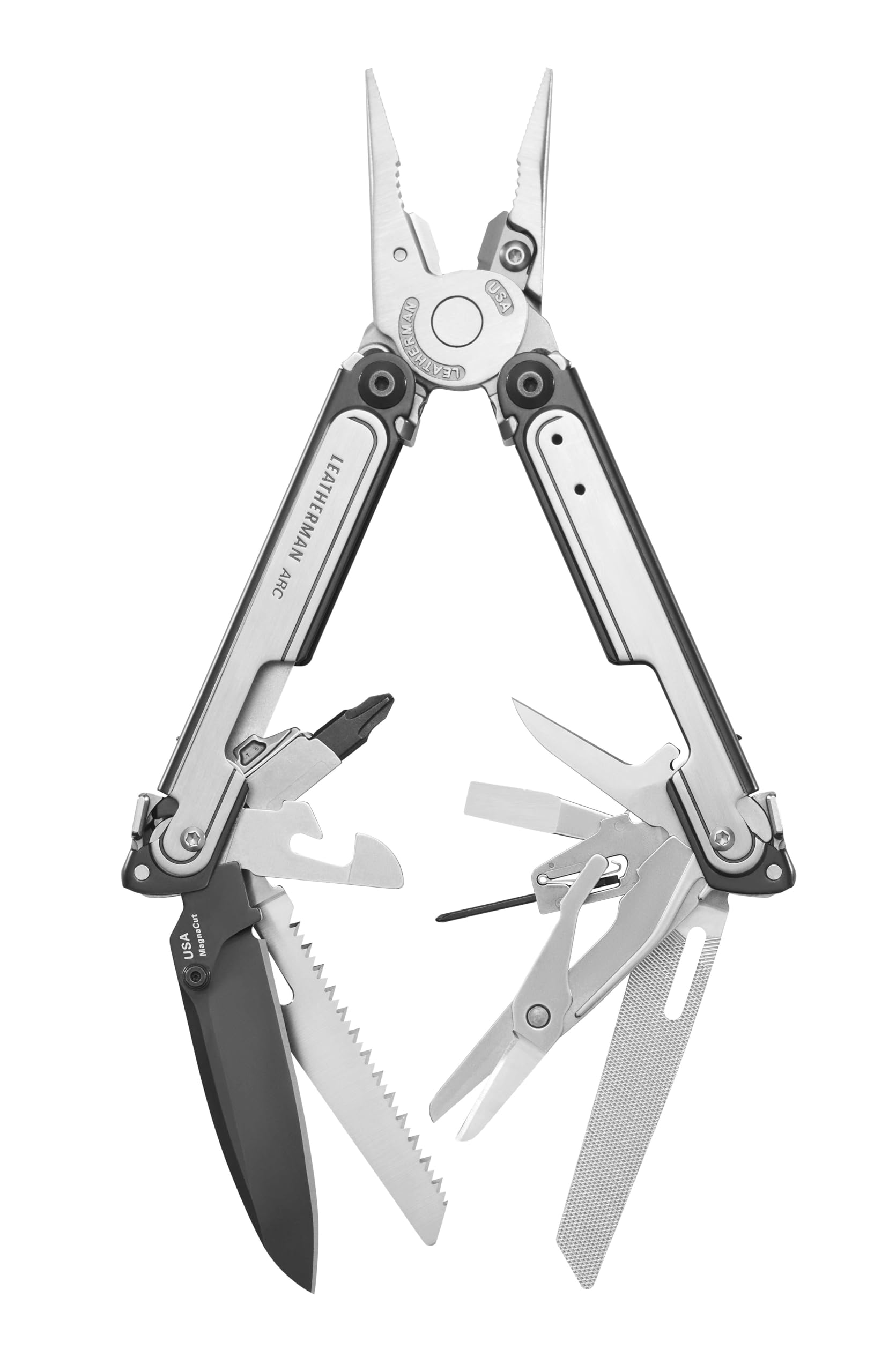 Leatherman ARC Multiutensile - 20 Attrezzi da Esterno con Lama in Acciaio MagnaCut, Kit di Punte