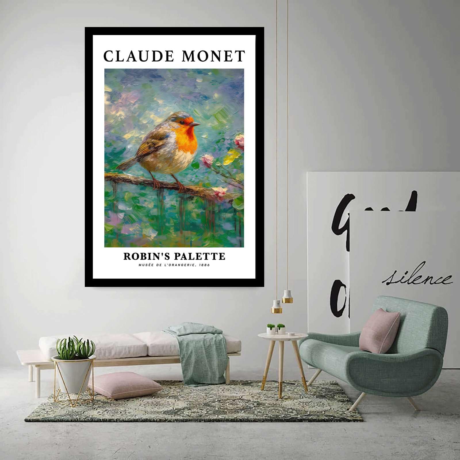 Amazon.com: NINGJINJU Poster Wall Art Print Monet Robin Print