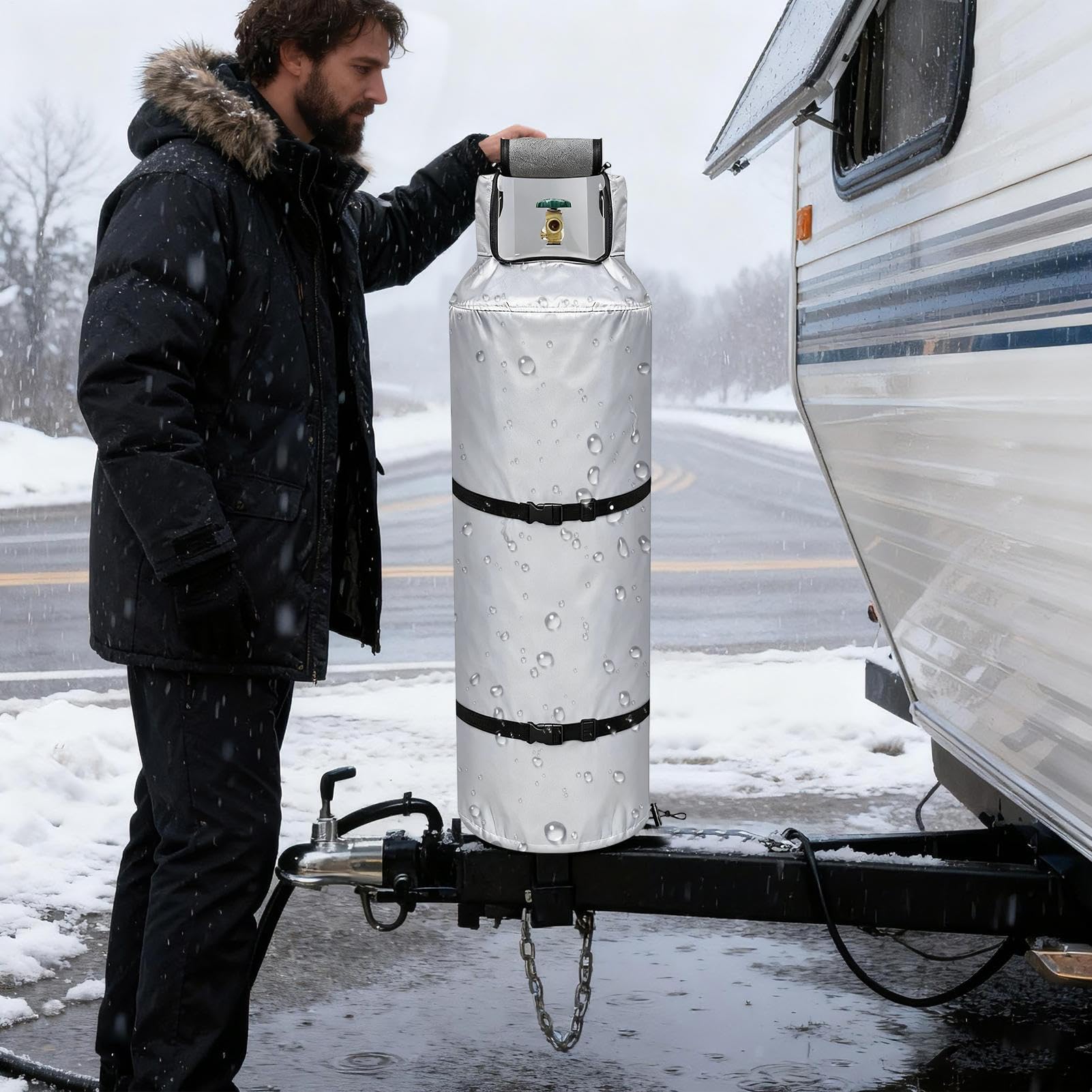 Schutzabdeckung Für -Tank 45 Kilogramm Gasflasche Wärmeschutz | Wasserdichte Schutzhülle für -Tank Für Den Gebrauch Im Winter, Outdoor-Grillen, Industrie, Garten, Garage Und
