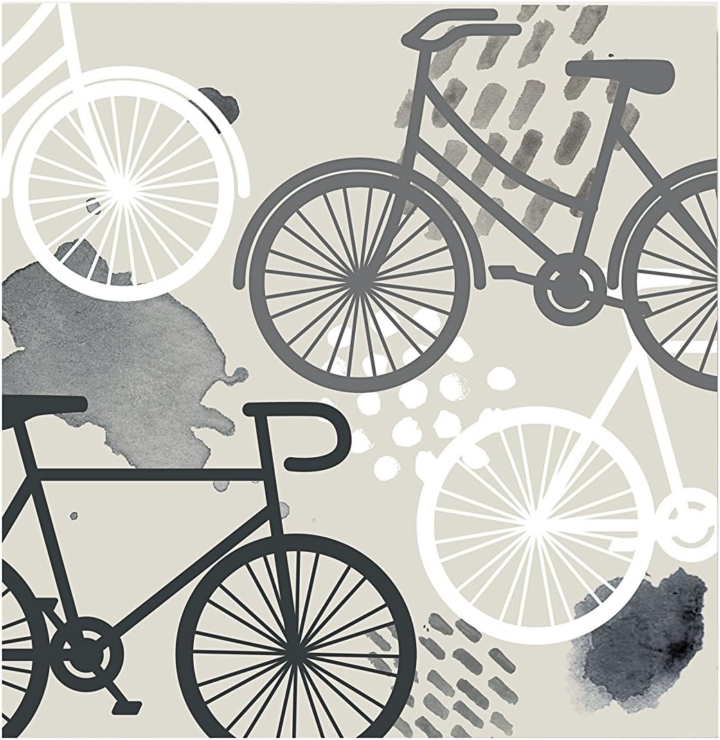 Command Decor 10GRY Damage-Free Wall Tiles, Little Bikes