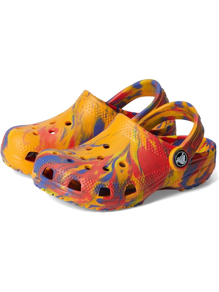 Yellow Crocs Classic Marbled Tie-Dye Clog (Toddler)